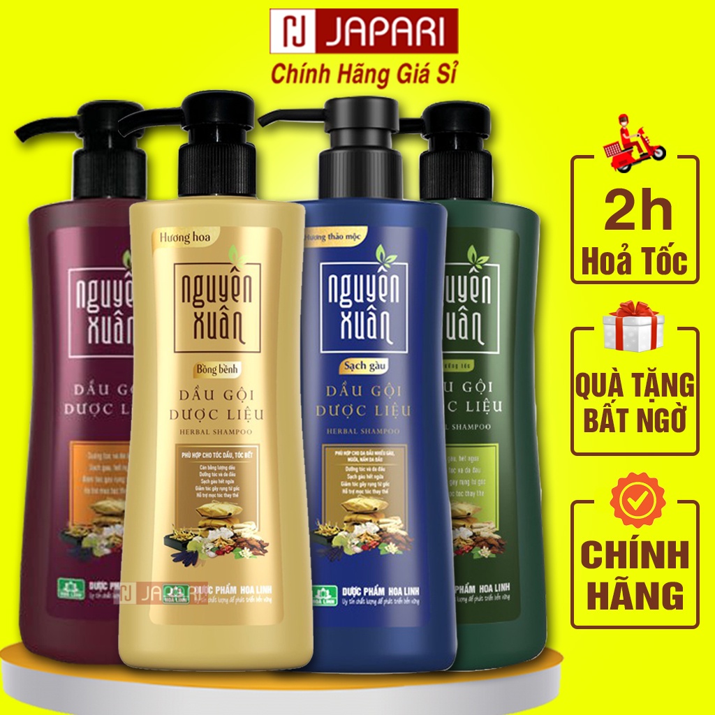 Dầu Gội Nguyên Xuân 350ml 250ml Gói Dầu Xả - Dầu Gội Dược Liệu Nguyên Xuân Xanh Vàng Gội Đầu Tóc Dầu Bết Sạch Gàu JAPARI