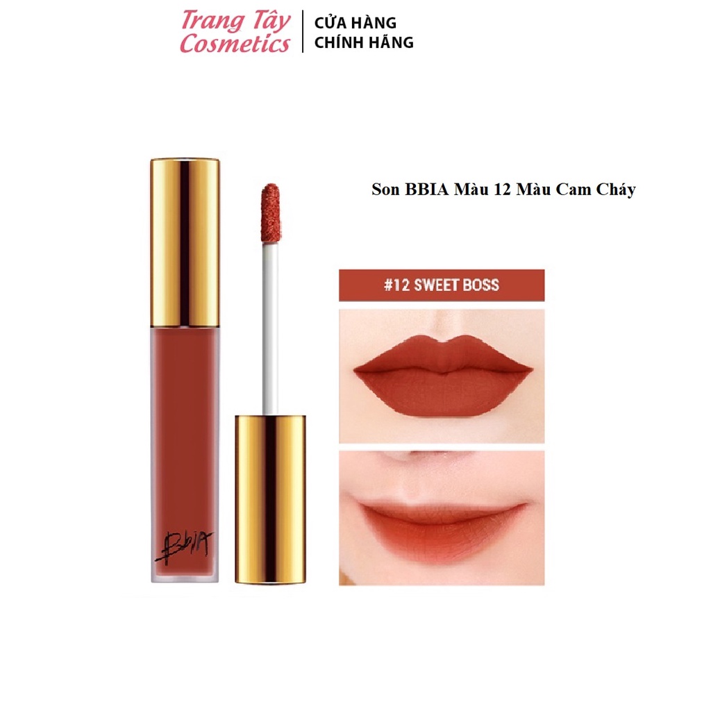 Son kem lì bbia last velvet lip tint ver 3 màu 12- cam cháy