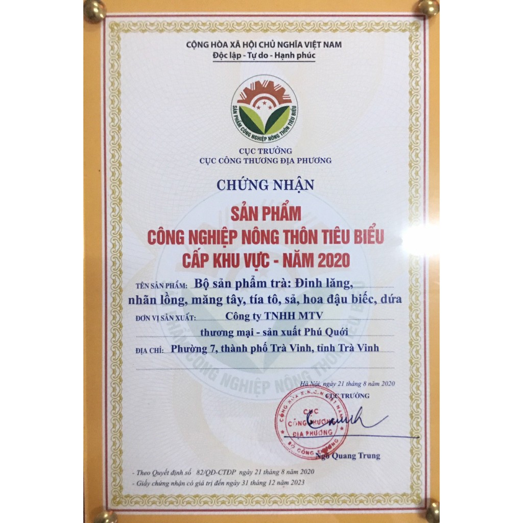 Hộp Trà Sâm Đinh Lăng OCOP Hai Lúa Hộp 30 túi lọc 75 gram [Trà sạch 100% thiên nhiên giảm căng thẳng thần kinh, mất ngủ)