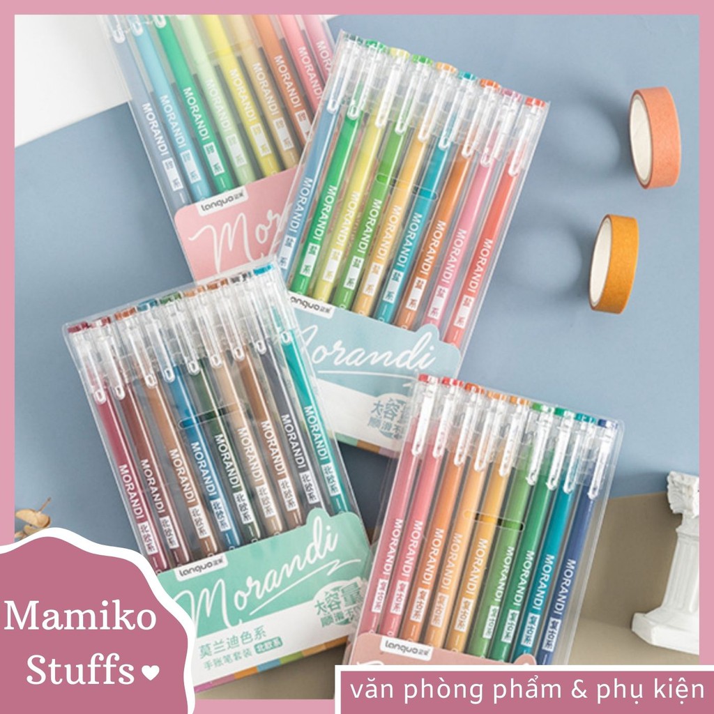 SET 9 BÚT NƯỚC MORANDI 4 TONE MÀU SIÊU XINH
