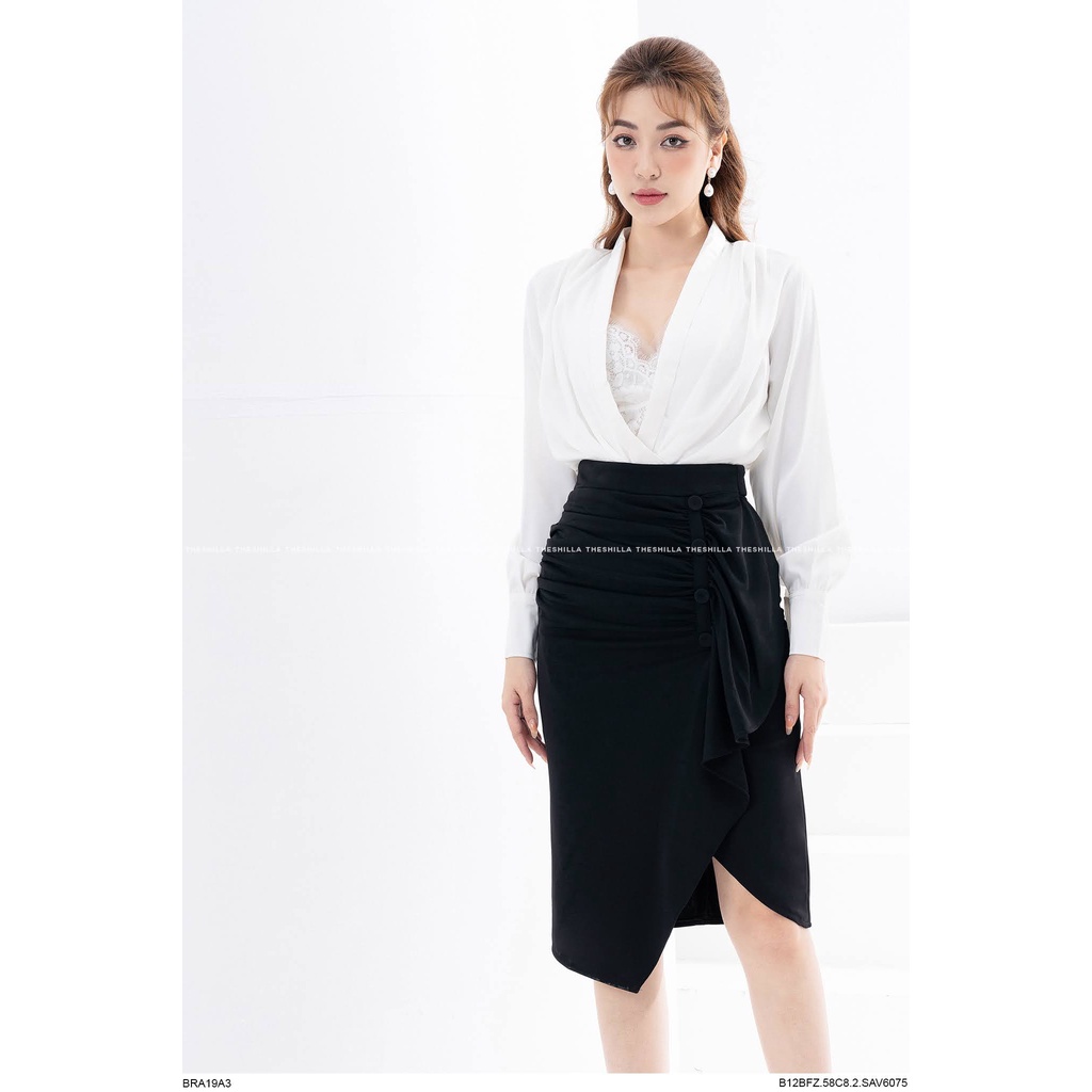 Set áo lụa chân váy xếp tà cao cấp + Không kèm bra [ Có video + Ảnh thật ] The Shilla -.B12BFZ.58C8
