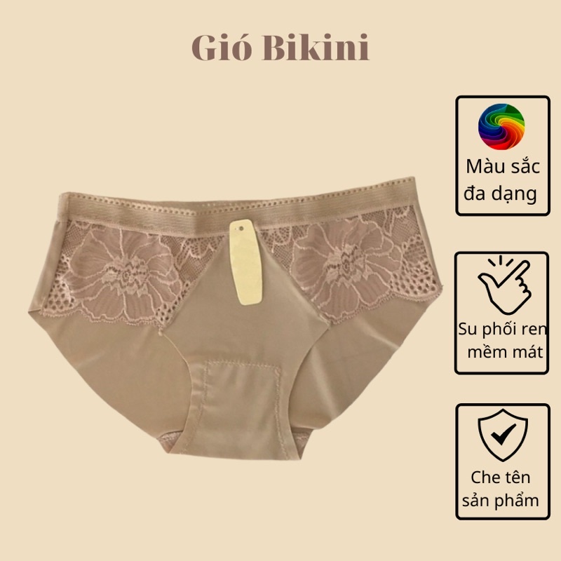 Quần Lót Su Đúc phối ren tinh tế. Quần Lót Nữ Thun Lạnh chất đẹp freesize từ 50-65kg