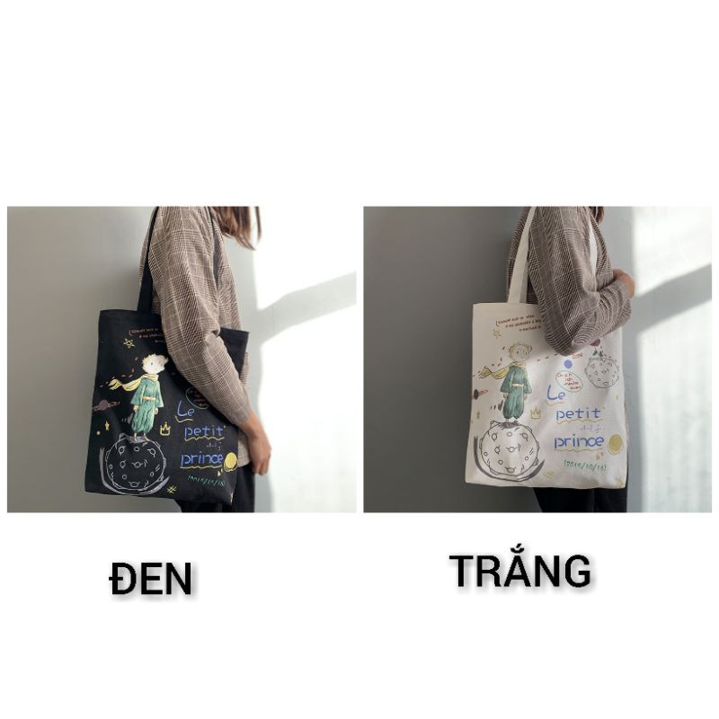 Túi tote vải canvas Ulzzang in hình nghệ thuật( có khóa miệng)