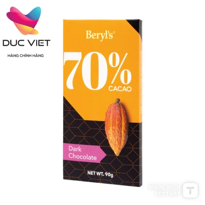 Socola Beryl’s thanh 99%-80%-70% cacao