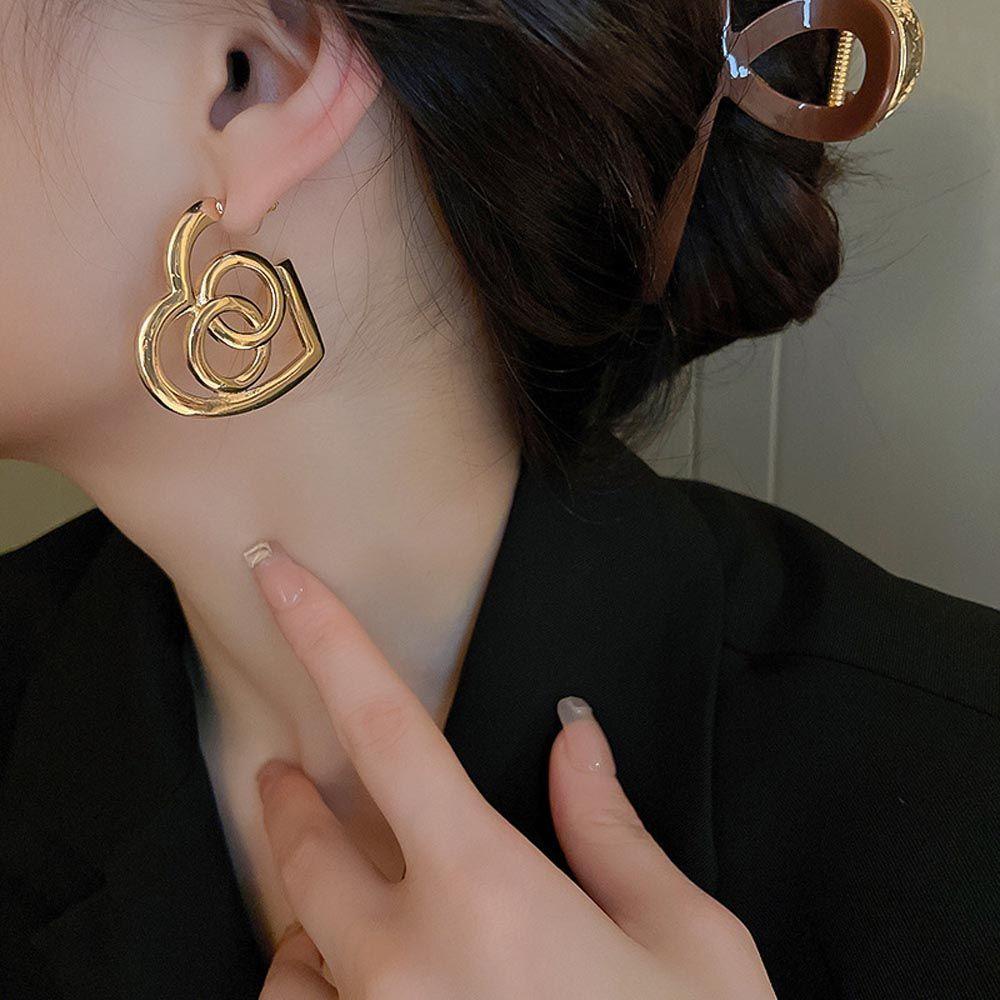 Bông Tai Dáng Dài Hình Tròn Phong Cách Vintage Thời Trang Cho Nữ