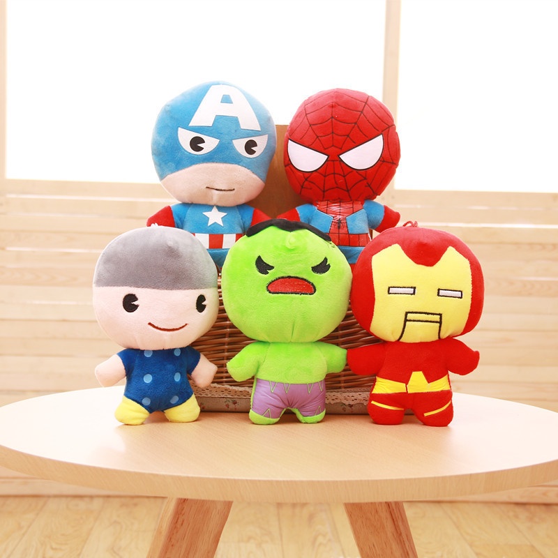 DISNEY Búp Bê Đồ Chơi Nhồi Bông Marvel Spiderman Captain America Iron Man Hulk Marvel 12CM Làm Quà Sinh Nhật Dành Cho Trẻ