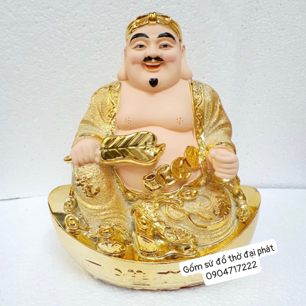 Cặp tài địa kim sa vàng, Thần tài thổ địa cao 25cm