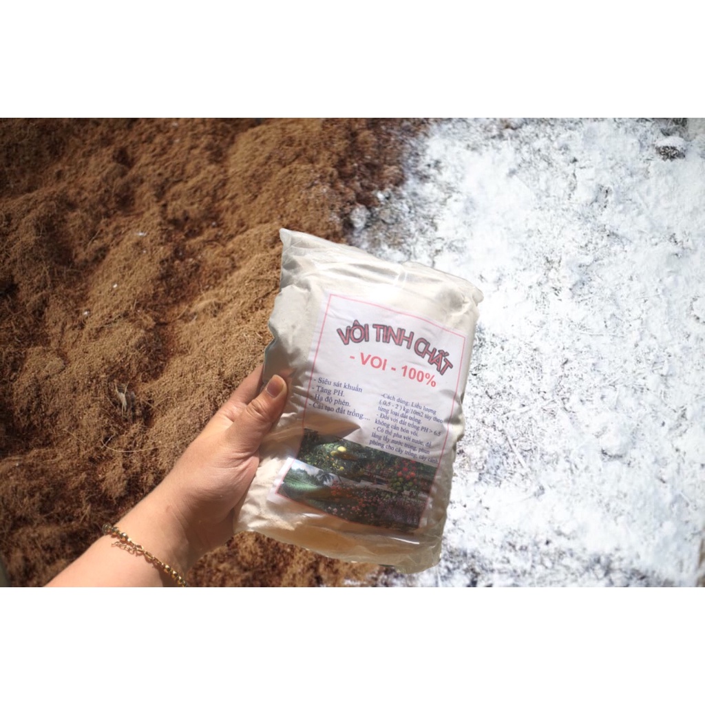 Vôi tinh chất 98 dùng để cải tạo đất, sát khuẩn, khử trùng bịch 01 kg