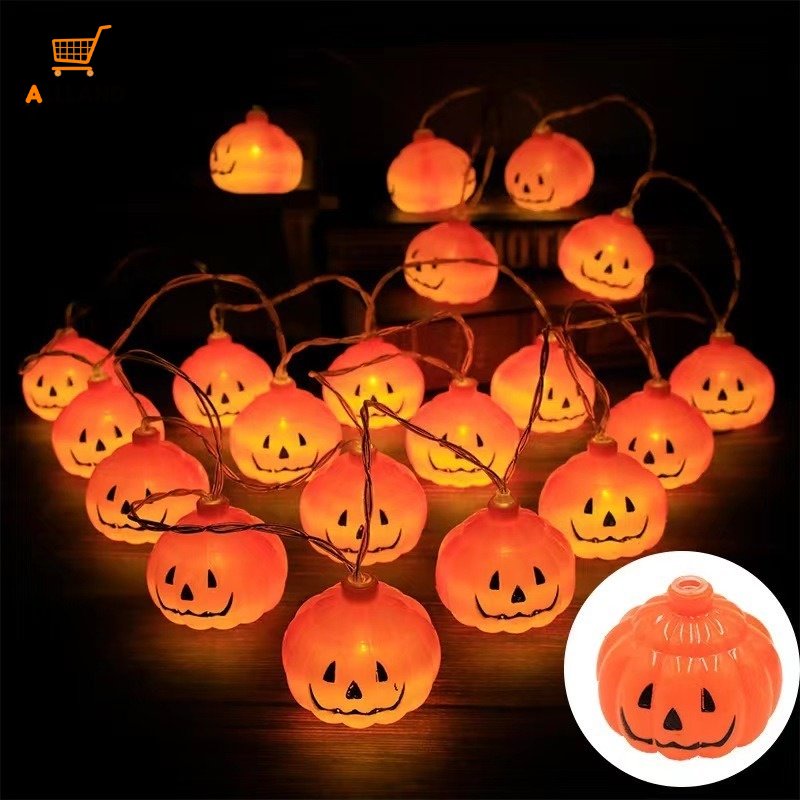 Dây Đèn LED 1M 10 Bóng Hình Bí Ngô Trang Trí Halloween