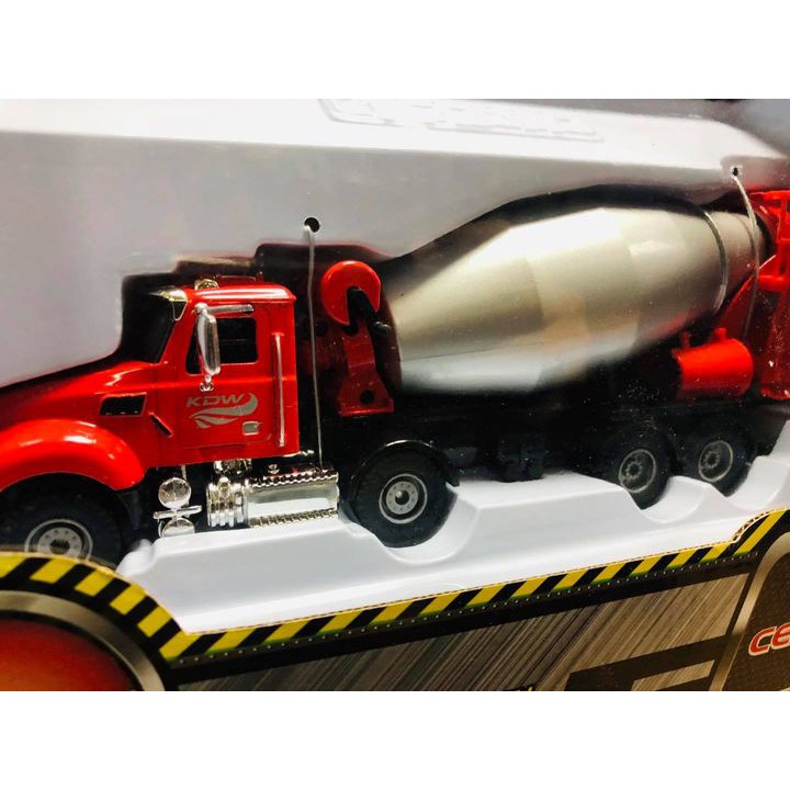 mô hình xe kim loại trộn bên tông - Hardcover truck 1:50 [Red] - Xe trộn bê tông