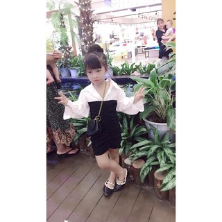 Sét Váy body kèm sơ mi cho bé( kèm video và ảnh khách mặc)