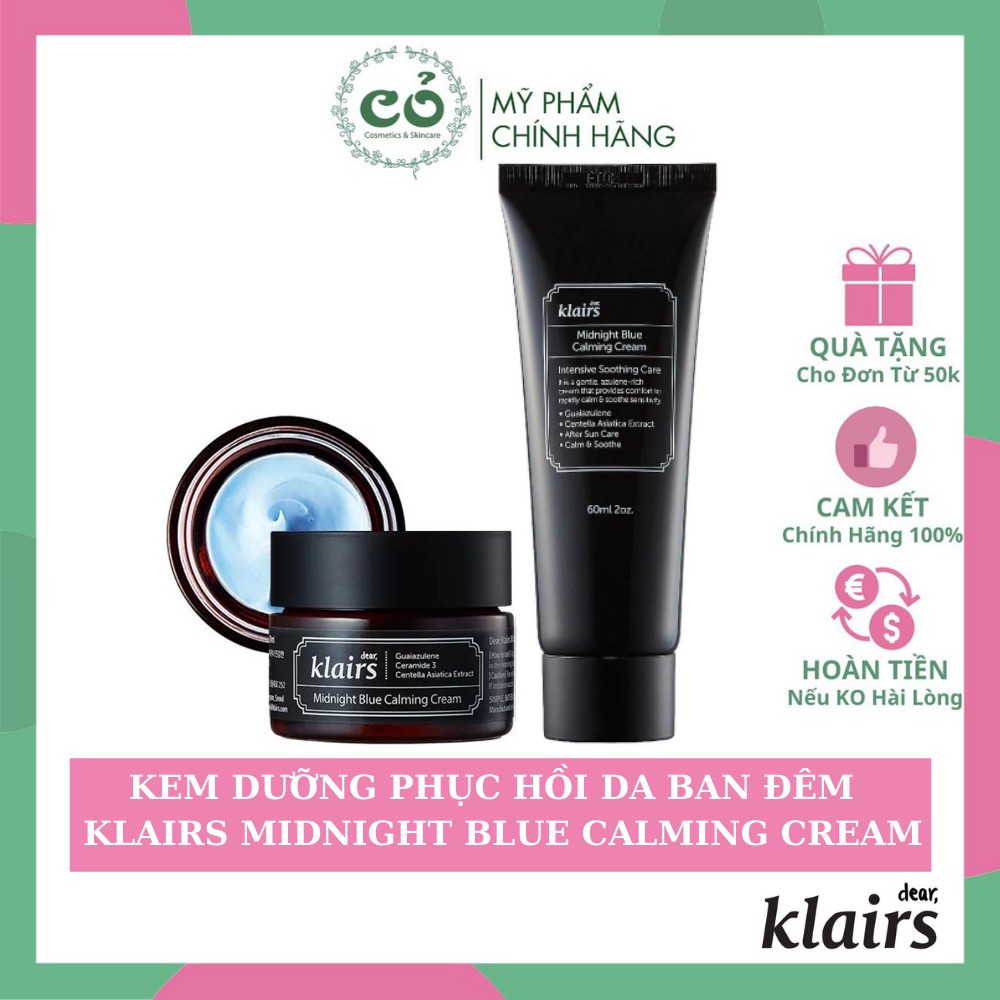 Kem dưỡng phục hồi da Klairs Midnight Blue Calming Cream 30ml và 60ml