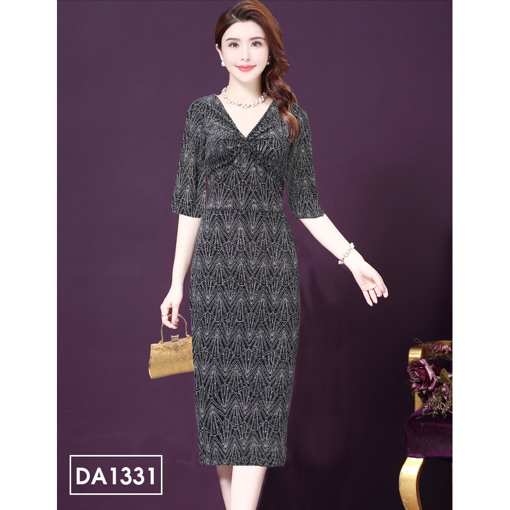 Đầm dự tiệc ôm body vải ataxi ánh kim sang trọng Da1331 vải siêu đẹp, co giãn cực tốt, êm, mềm thoải mái | BigBuy360 - bigbuy360.vn