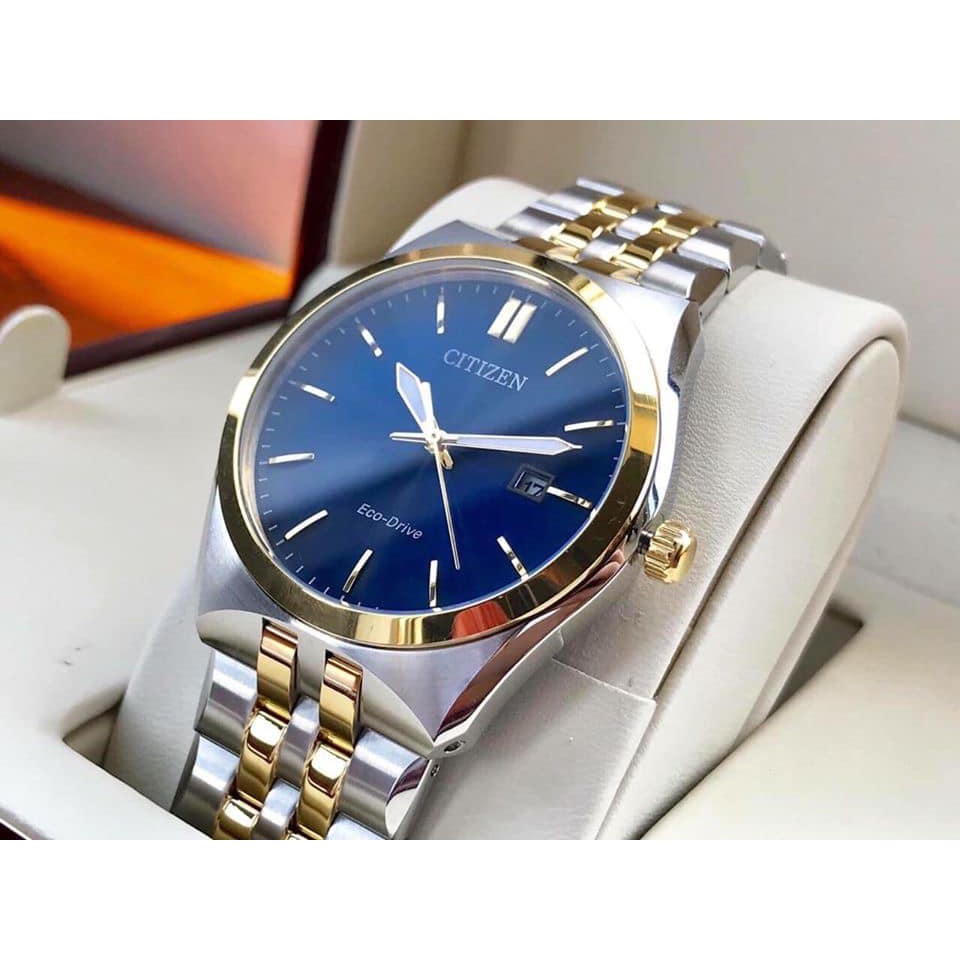 Đồng hồ đôi Citizen BM7334-58L & EW2294-61L - Máy Quartz Pin Eco Drive - Kính khoáng cứng