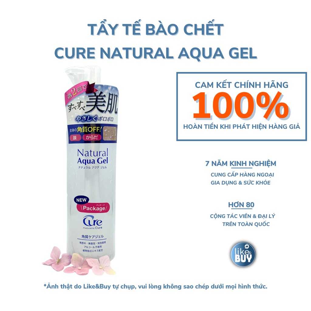 Tẩy da chết CURE NATURAL AQUA GEL, gel tẩy tế bào chết 250ml - hàng nội địa NHẬT