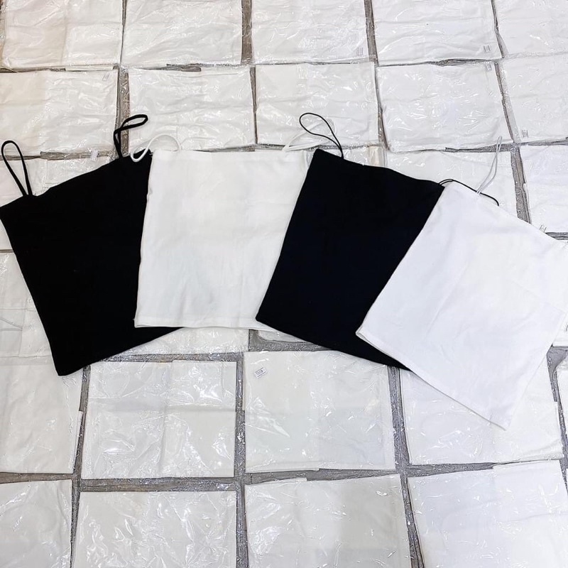 Áo hai dây thun gân sợi bún dày dặn basic