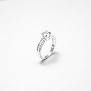 Nhẫn bạc nữ atj9033 , nhẫn nữ đính đá 2 hàng mezi jewelry