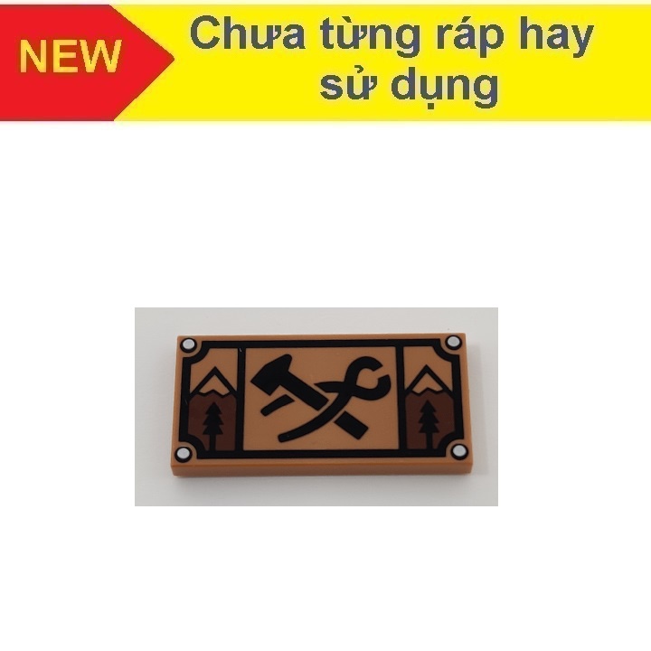 Đồ chơi xếp hình phụ kiện Lego Gạch in 2 x 4 Blacksmith - Biển hiệu lò rèn thời trung cổ