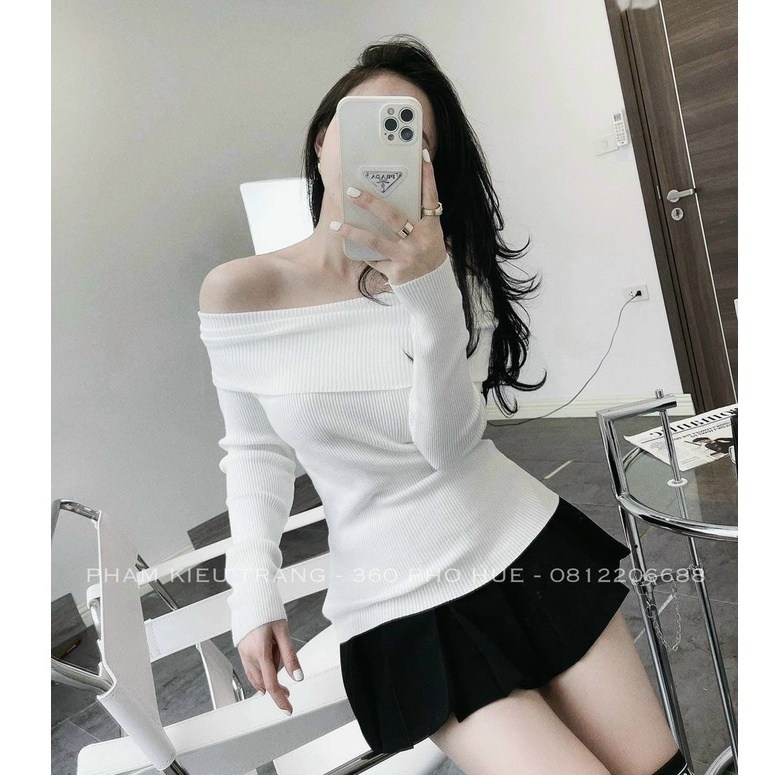 Áo Len Tăm Trễ Vai màu Cực Xinh