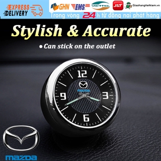 Đồng Hồ phát sáng trang trí có logo thương hiệu cho xe hơi Mazda mr/3/cx7/cx3/vx1 familia/vantrend 323/cx 5