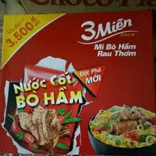 Mì 3 miền Gold Bò hầm rau thơm thùng 30 gói x 75g