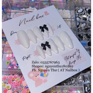 Nailbox thiết kế - Nailbox charm nơ tiểu thư