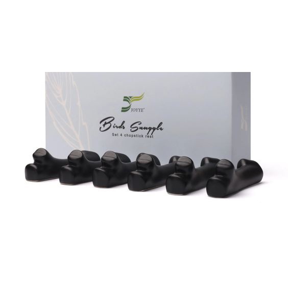 BIRD - Bộ 4 gác đũa trắng đen đáng yêu - có hộp quà tặng - SỨ CAO CẤP