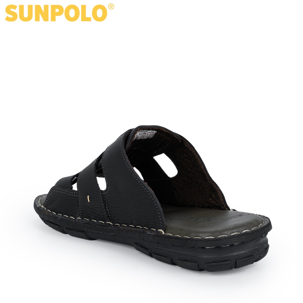 Dép quai ngang nam da bò cao cấp SUNPOLO AQN013 - Có Big size 44 45