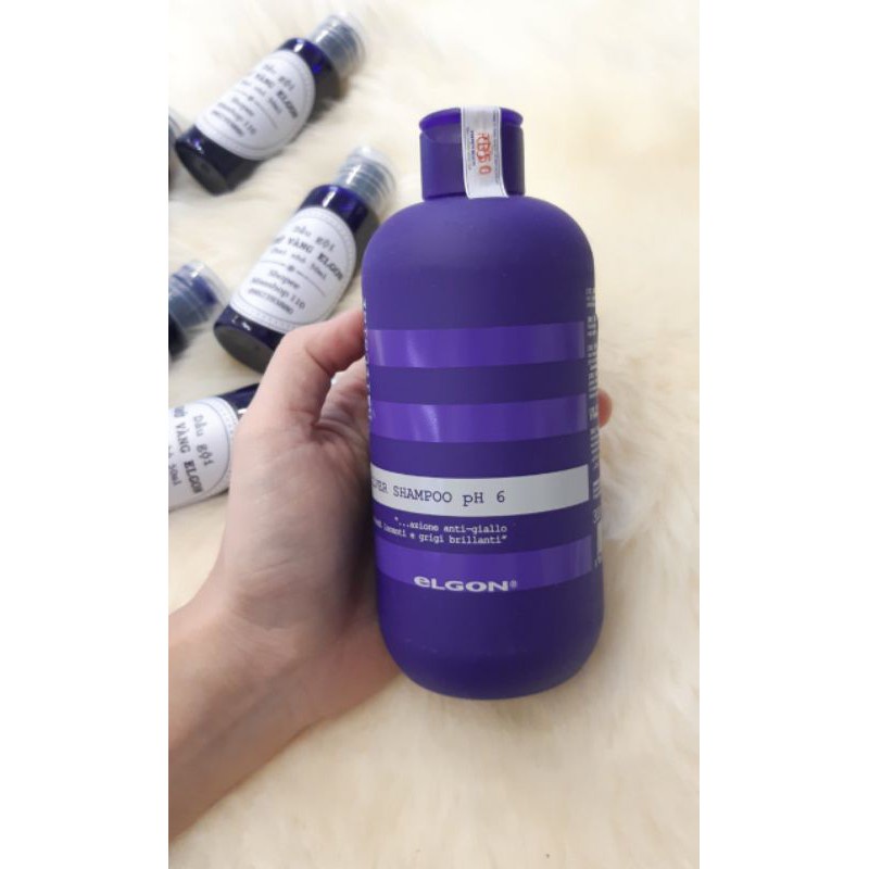 Dầu Gội Tím Khử Vàng Elgon Chính Hãng Silver 300Ml - Dưỡng Mềm & Giữ Màu Cho Tóc Tẩy, Nhuộm