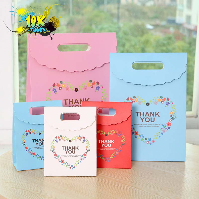 túi đựng quà tặng giấy có nắp dễ thương thank you tặng sinh nhật, valentine, bạn gái, đối tác