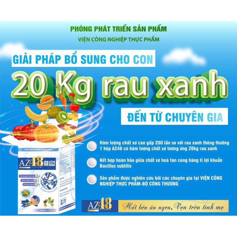 MEN AZ48 cho bé táo bón - Men az48 hỗ trợ tiêu hóa bé ăn ngon giúp bé hết táo bón-hết biếng ăn-bé ăn ngon tặng 2 gói men