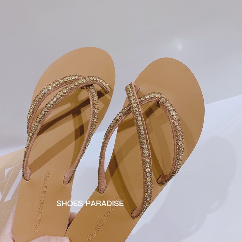 Dép nữ quai ngang xo ngón đế bệt đẹp cute kiểu thời trang SHOES PARADISE