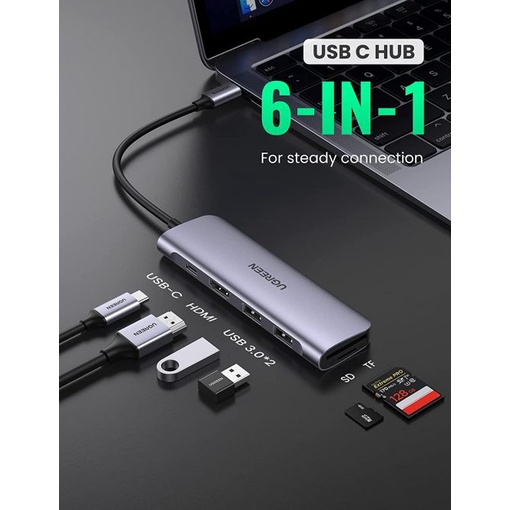 Hub USB-C chuyển đổi đa năng 6 trong 1 UGREEN