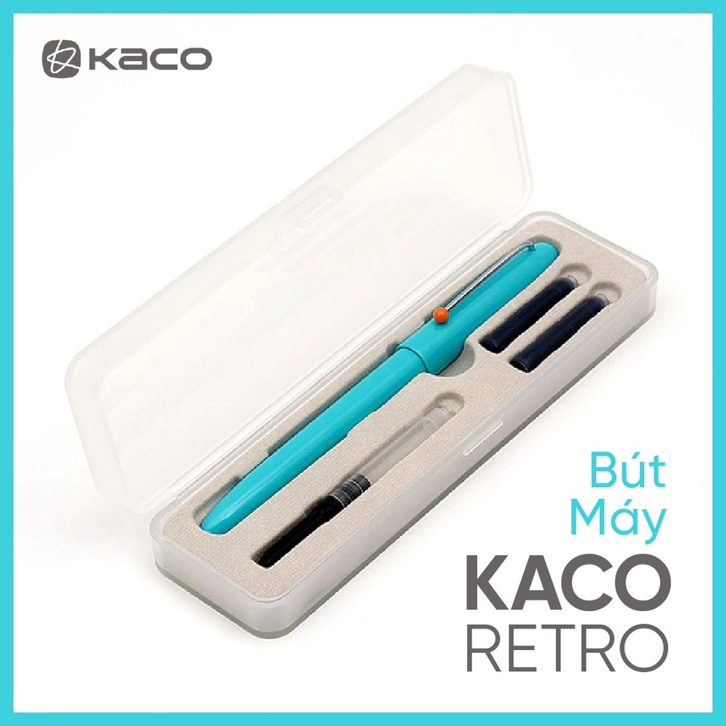 Bút máy Kaco Retro 6 màu Kèm Hộp đựng, 2 Ống mực, 1 Ống bơm mực cao cấp chính hãng - Minh Tín Shop