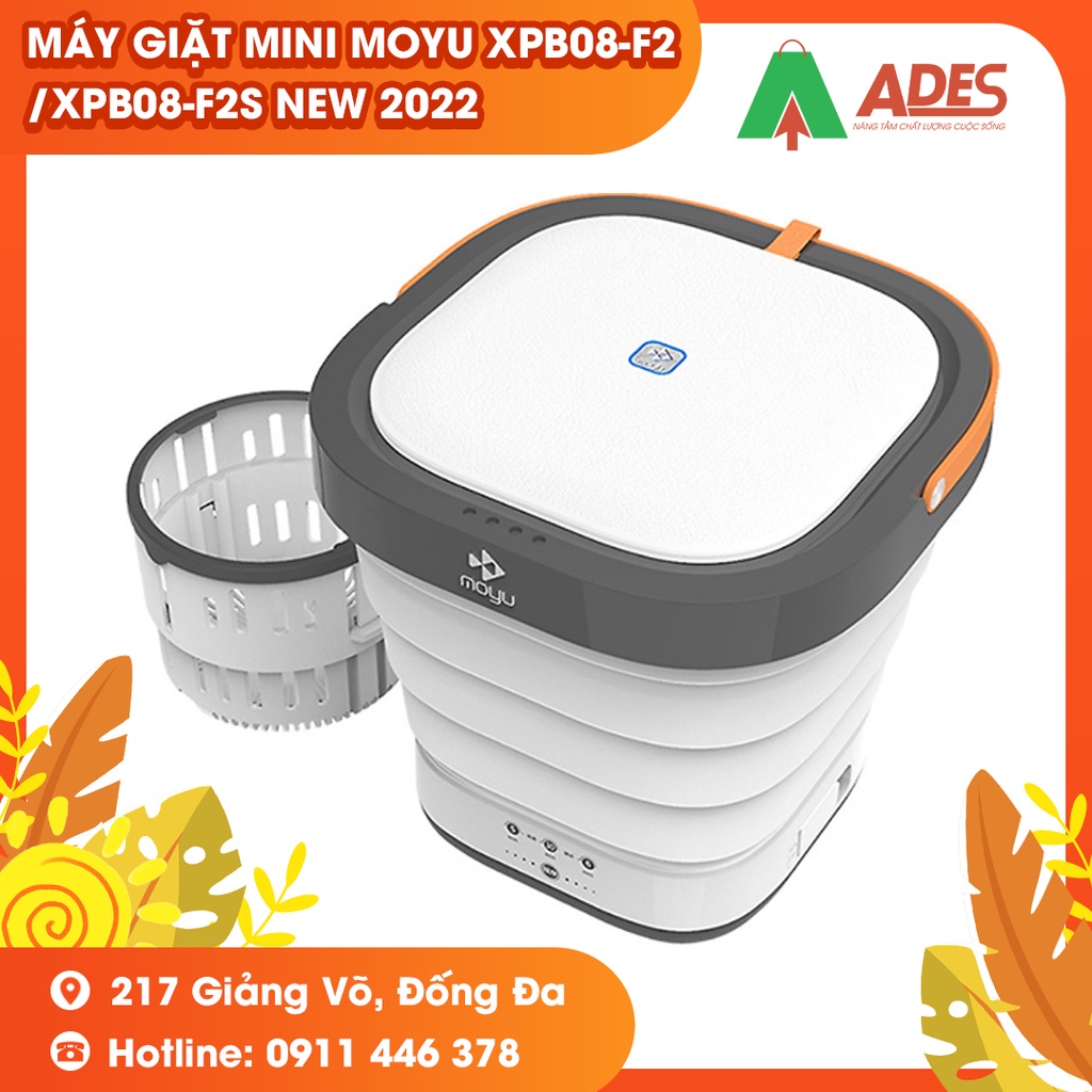 Máy giặt mini Moyu XPB08-F2/ XPB08-F2S gấp gọn có lồng vắt, tia UV khử khuẩn - HOT NEW 2022 - CỰC XINH