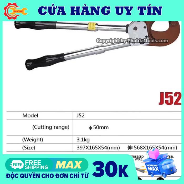 kìm cắt cáp nhông siêu khỏe J52 cắt tối đa 500mm2- Phi 40mm-bảo hành 6 tháng