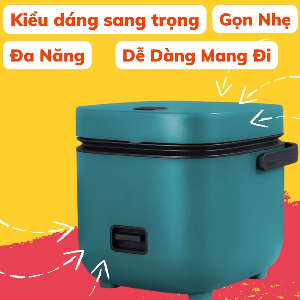 Nồi Cơm Điện Mini Nồi Hấp Đa Năng 1.2L Chống Dính Nấu Cơm Canh - Kích Thước Nhỏ Gọn Dễ Dàng Vệ Sinh kho sỉ sài thành