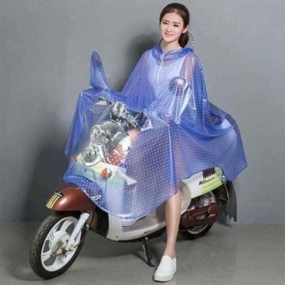 Áo mưa chấm bi có kính che mặt