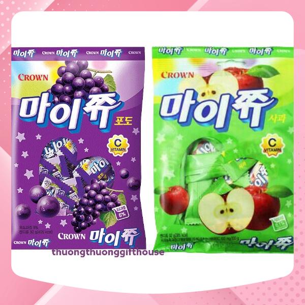 SALE (3VỊ) KẸO TRÁI CÂY MỀM HÀN QUỐC CROWN 92G - FRUIT MIXED SOFT CANDY