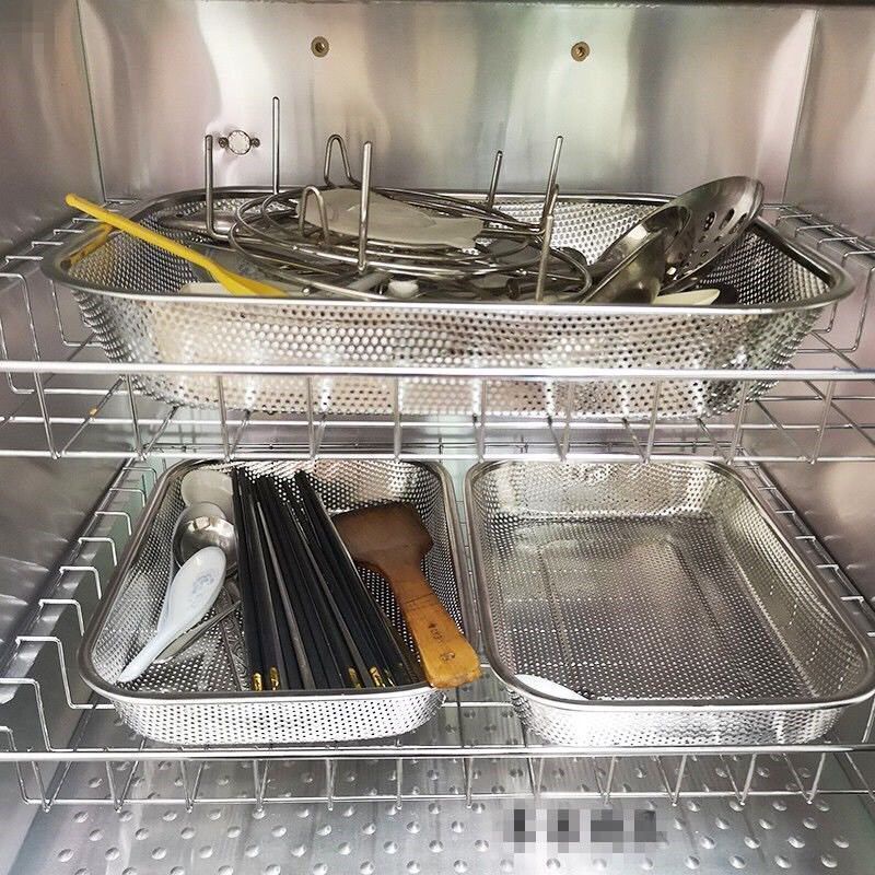 Khay thoát nước hình chữ nhật chất liệu inox giá đỡ chén bát thoát nước rổ đựng rau trái cây