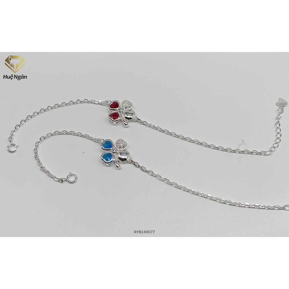 Lắc tay bạc 925 Huệ Ngân - Cỏ bốn lá máy mắn RYB140077