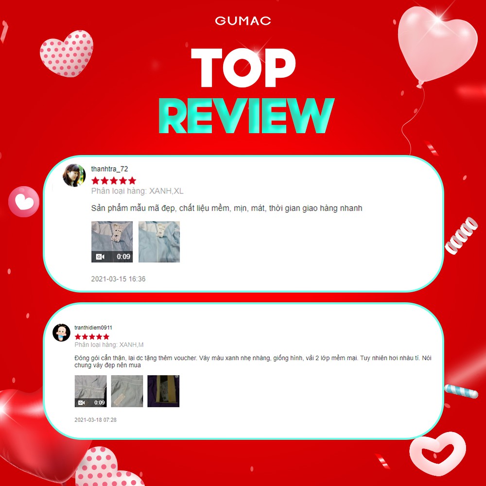 [Mã WABRGU155 giảm 15% tối đa 50k đơn 199k] Đầm xòe nữ nhún tùng phối viền GUMAC màu xanh,đủ size, phong cách DB3112 | BigBuy360 - bigbuy360.vn