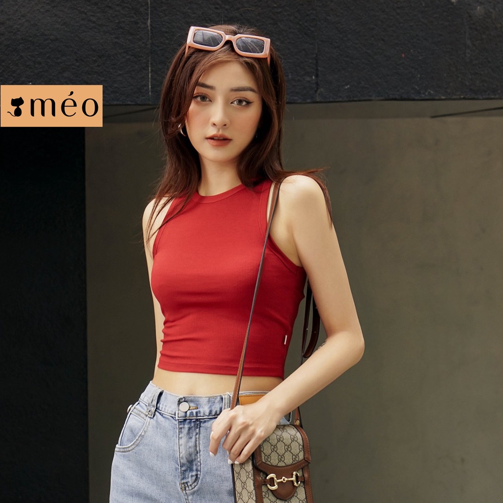Áo kiểu dệt kim Méo shop dáng ba lỗ croptop Yula