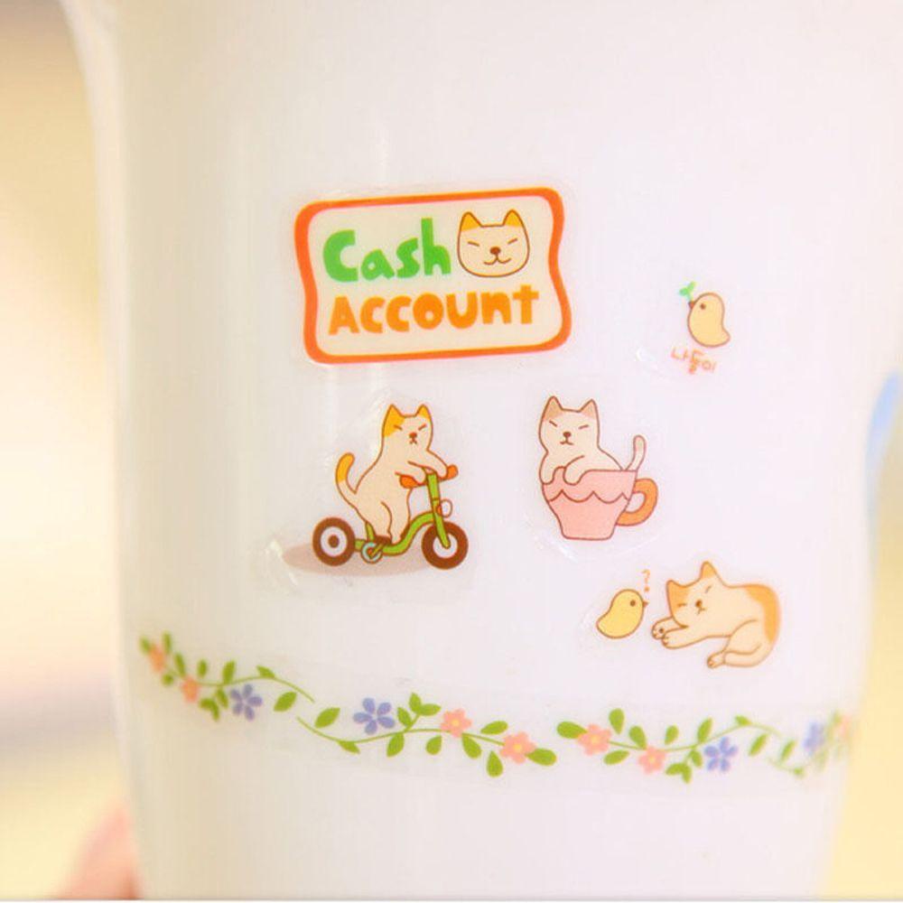 Miếng Dán Tường Trong Suốt Họa Tiết Mèo Dễ Thương Chất Lượng Cao Trang Trí Sổ Tay / Nhật Ký DIY