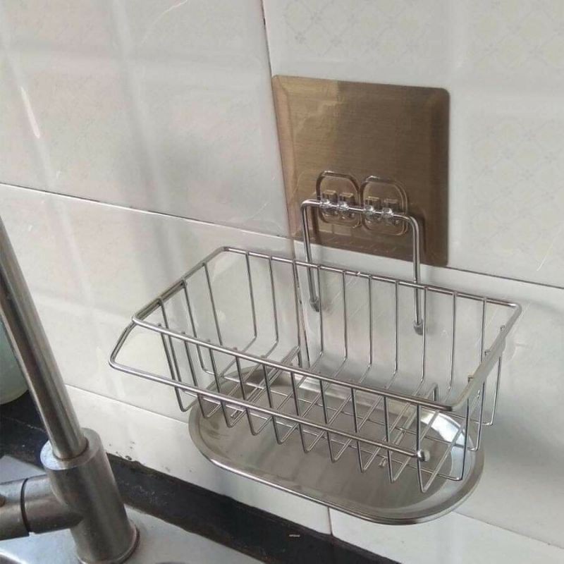 GIÁ ĐỂ ĐỒ  RỬA CHÉN , BÁT  INOX 304 DÁN TƯƠNG _ GIÁ ĐỂ ĐỒ CÓ KHAY HỨNG NƯỚC