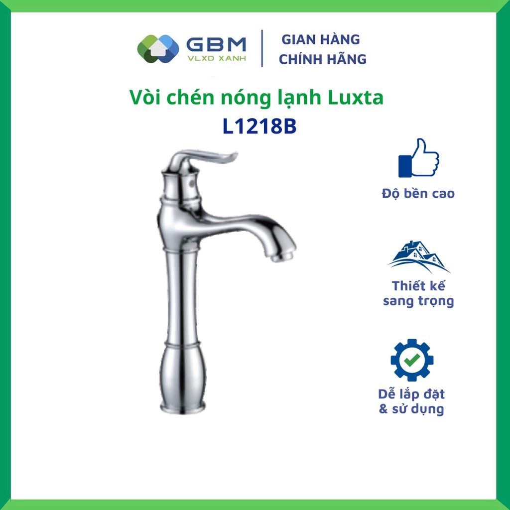 [Mã BMBAU300 giảm 10% đơn 499K] Vòi Lavabo Nóng Lạnh Luxta L1218B-VLXD XANH