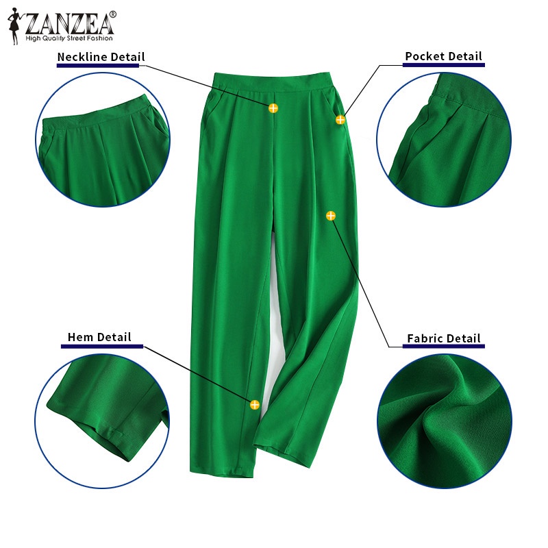 Zanzea Quần Lửng Lưng Cao Có Túi Thời Trang Cho Nữ