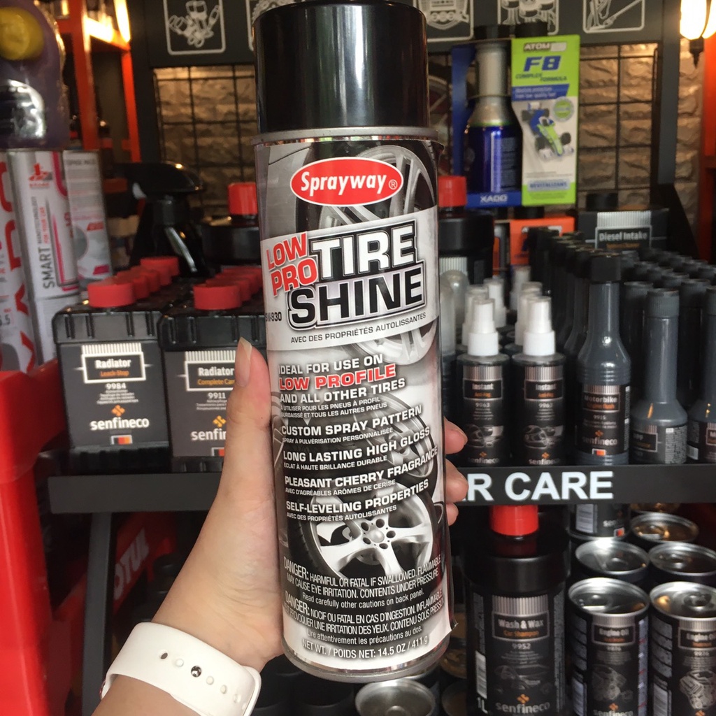 Xịt Bóng Lốp Xe, Phục Hồi Và Dưỡng Đen Lốp Cho Ô Tô, Xe Máy - Sprayway Tire Shine (930) 411g chamsocxestore