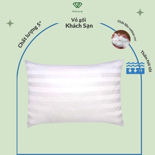 Vỏ gối trắng sọc T300 Riotex vỏ gối cotton khách sạn cao cấp 5* kích thước [ 40 x 60, 50 x 70, 35 x100, 45 x 65 ]