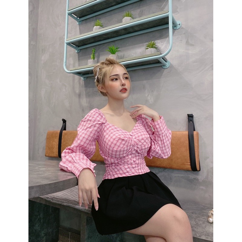 Áo dài tay kẻ chun lưng ôm form [HOT NHẤT] chất siêu xịn